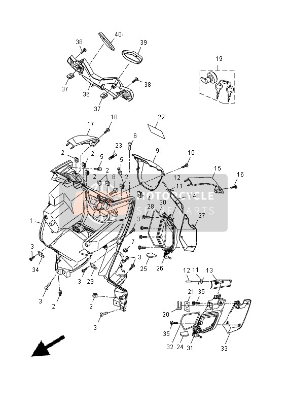 Yamaha YP250R 2014 BEINSCHUTZ für ein 2014 Yamaha YP250R